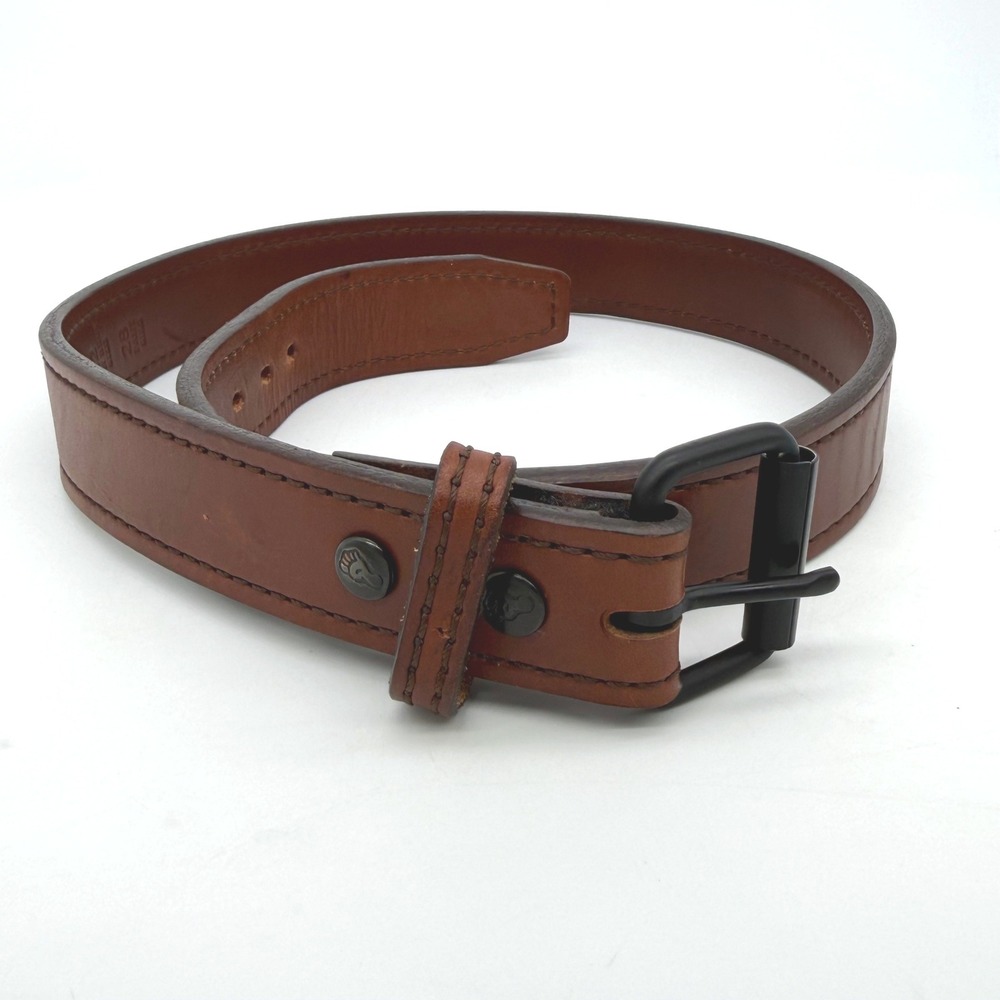 Bigfoot Tactical Brown Leather Gun Belt Size 32 Pant 28 Made in USA Heavy Duty